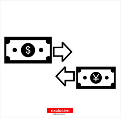 transfer money icon.Flat design style vector illustration for graphic and web design.
