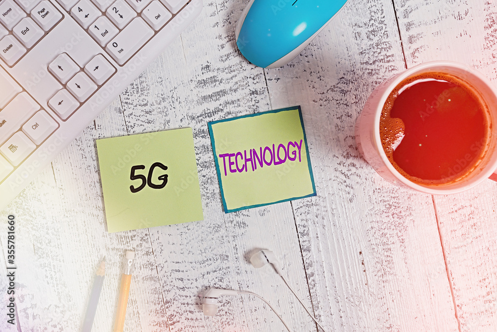 Poster handwriting text writing 5g technology. conceptual photo highspeed mobile internet, new generation w
