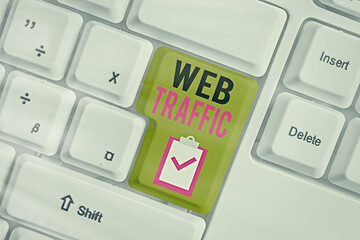 Handwriting text writing Web Traffic. Conceptual photo amount of web users and attempted visit...