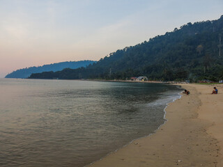 Scenery at the beach in Tioman island during sunset