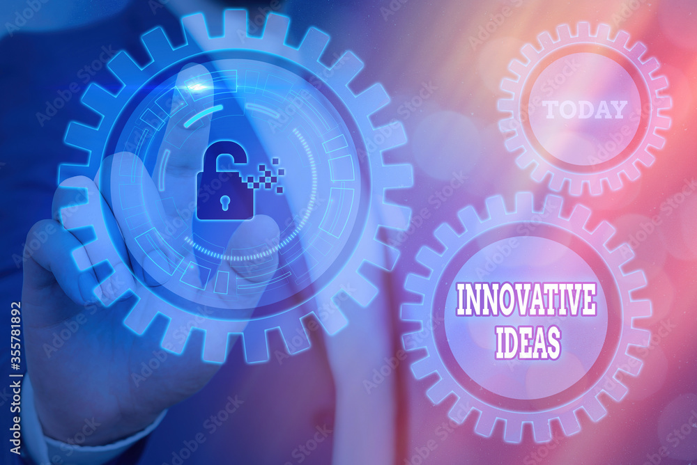 Poster handwriting text writing innovative ideas. conceptual photo concepts that are a better solution to m