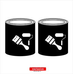 paint can icon.Flat design style vector illustration for graphic and web design.