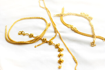 Gold necklace and gold bracelet