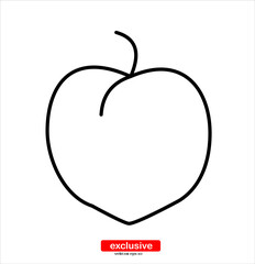 peach icon.Flat design style vector illustration for graphic and web design.