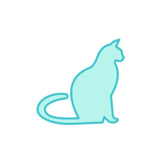 Icon cat design template colour