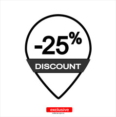Percent discount icon.Flat design style vector illustration for graphic and web design.