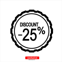 Fototapeta premium Percent discount icon.Flat design style vector illustration for graphic and web design.