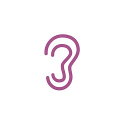 ear for hearing vector line art icon and logo