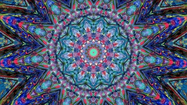 Beautiful Original Art therapy moving Mandala. Seamless loop psychotherapy. Geometric patterns to find or restore a sense of healthy mental balance. For yoga specialist, astrology, art therapist.