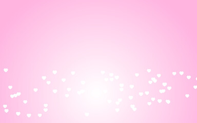 Valentine day white hearts on pink background.