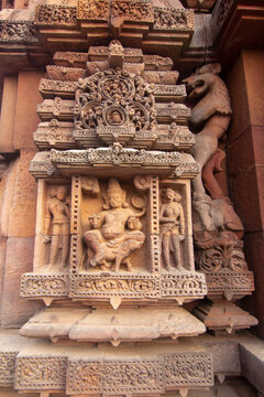 Example of ancient Indian architecture and traditional style brahmeswara temple. Bhubaneswar, Odisha, India.