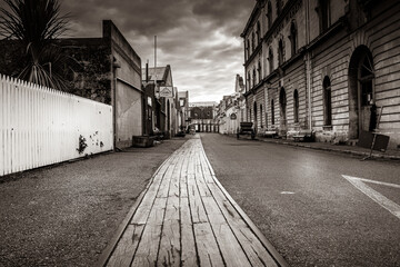 Olde world Oamaru (NZ) during Covid19 Alert L3 2020, probably exactly what it looked like a 100 years ago - Powered by Adobe