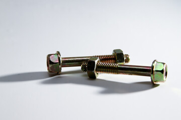 Fototapeta premium Metal screw on white background