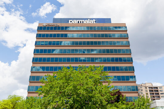 Mississauga, Ontario, Canada - June 6, 2020: Parmalat Canada head office in Mississauga; Parmalat S.p.A. is a dairy and food corporation a subsidiary of French company Lactalis.