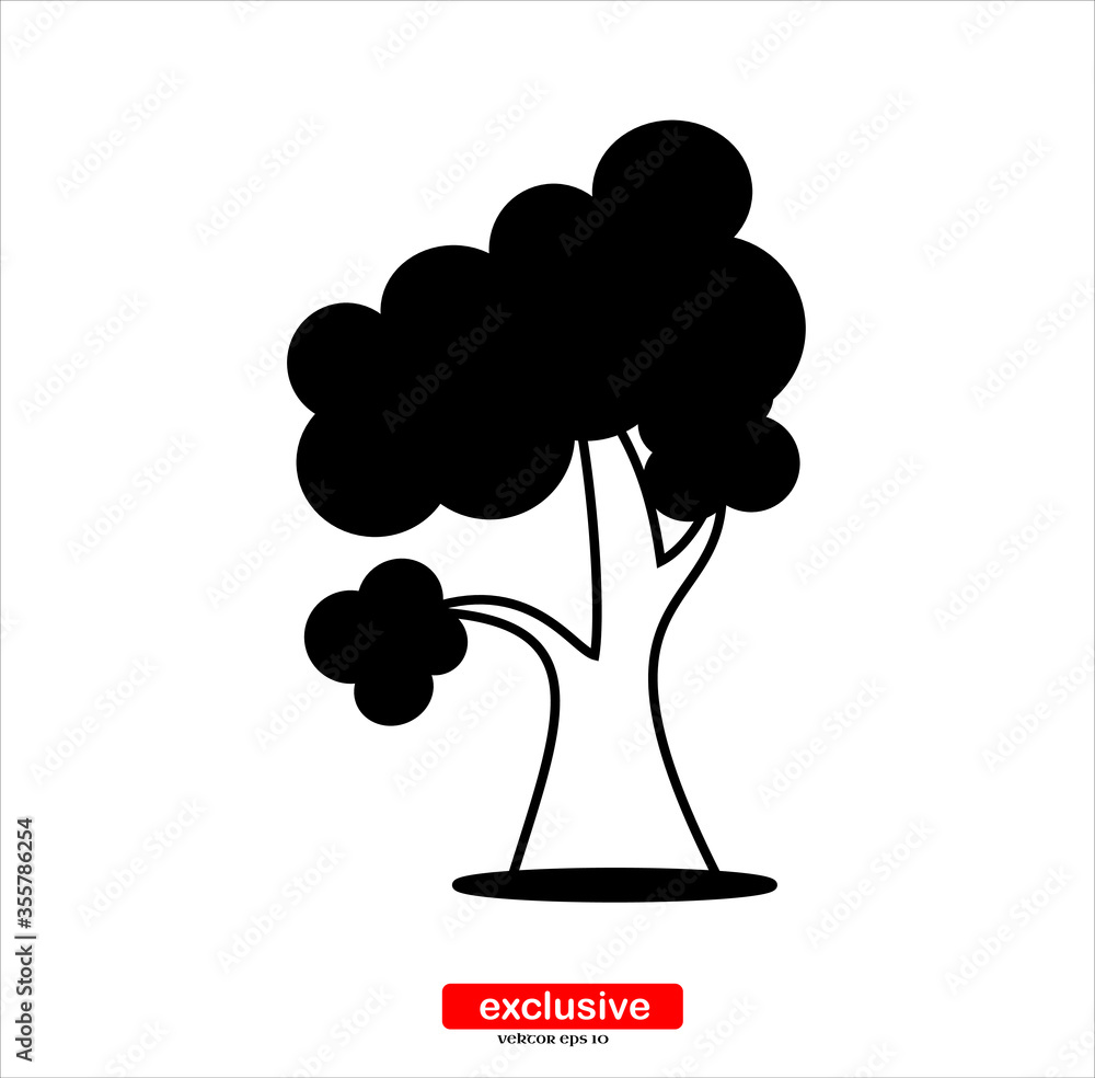 Poster tree icon.flat design style vector illustration for graphic and web design.