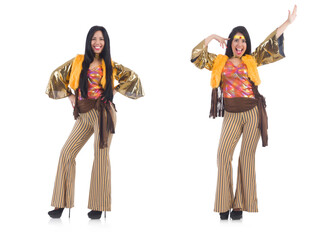 Young latin dancer female isolated on white