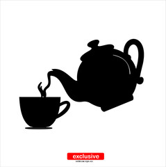 pouring tea party icon.Flat design style vector illustration for graphic and web design.