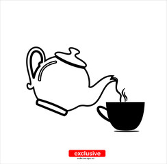 pouring tea party icon.Flat design style vector illustration for graphic and web design.