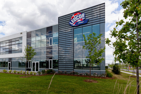 Etobicoke, Toronto, Canada - June 6, 2020: Ledcor branch office building in Etobicoke, Toronto, Canada. Ledcor is a Canadian construction company.