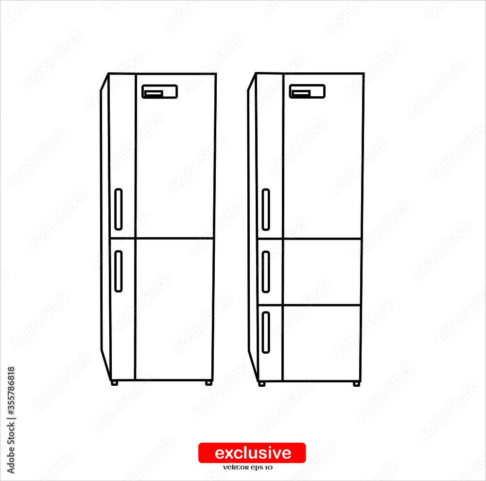 Poster refrigerator icon.flat design style vector illustration for graphic and web design.