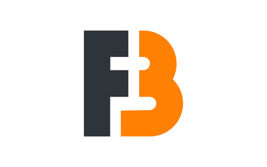 BF or FB Letter Initial Logo Design, Vector Template
