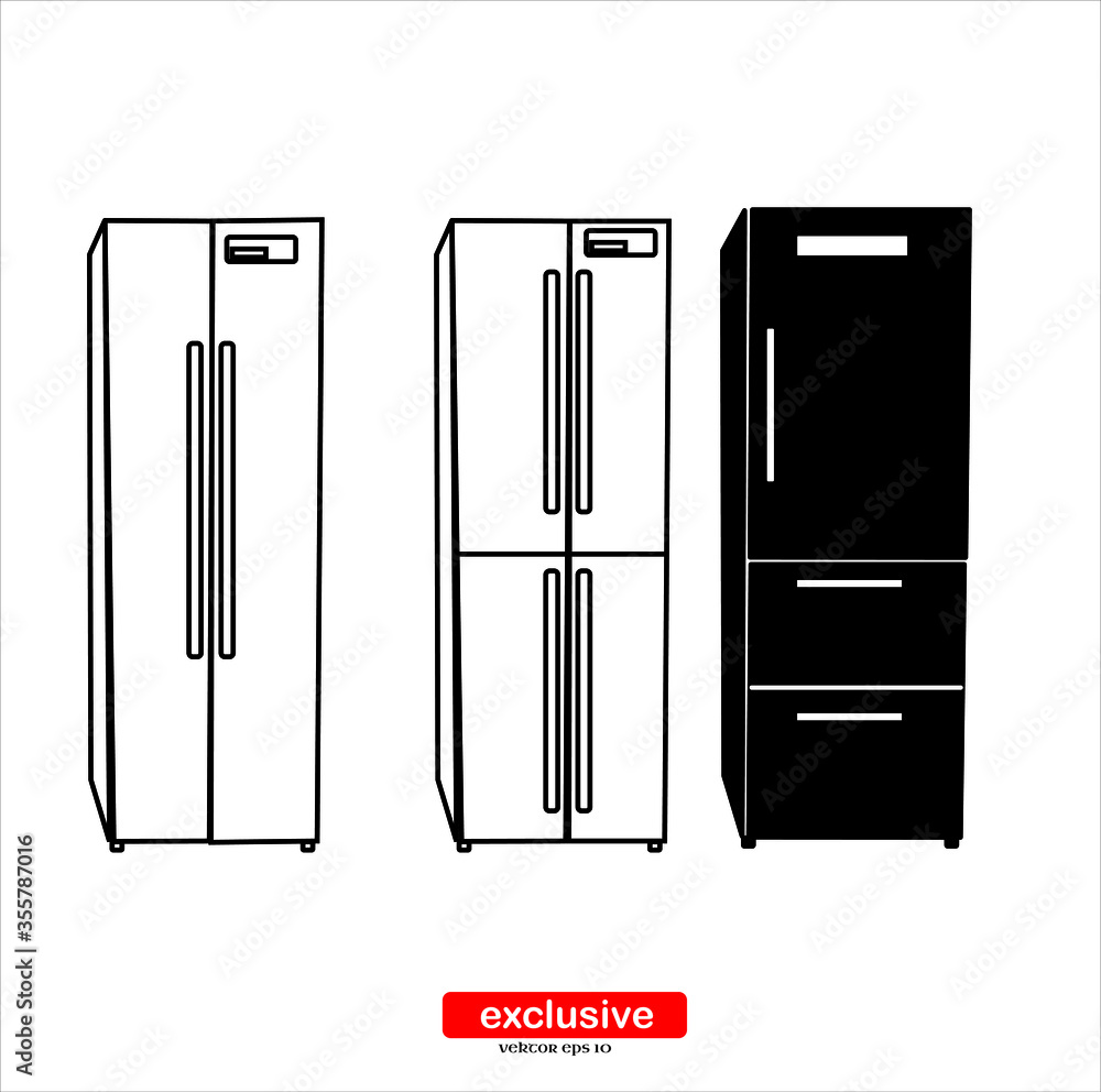 Poster refrigerator icon.flat design style vector illustration for graphic and web design.