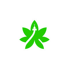 Cannabis and snake combination vector logo