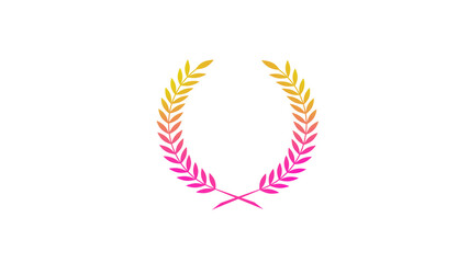 New pink and yellow color gradient wheat icon on white background