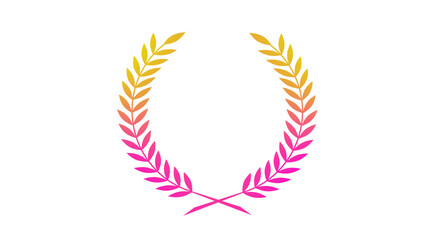 New pink and yellow color gradient wheat icon on white background