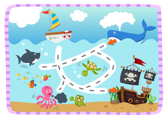 Educational maze game for children Illustration