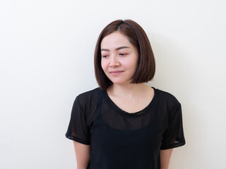 Fototapeta premium Portrait of beautiful young asian woman happiness standing