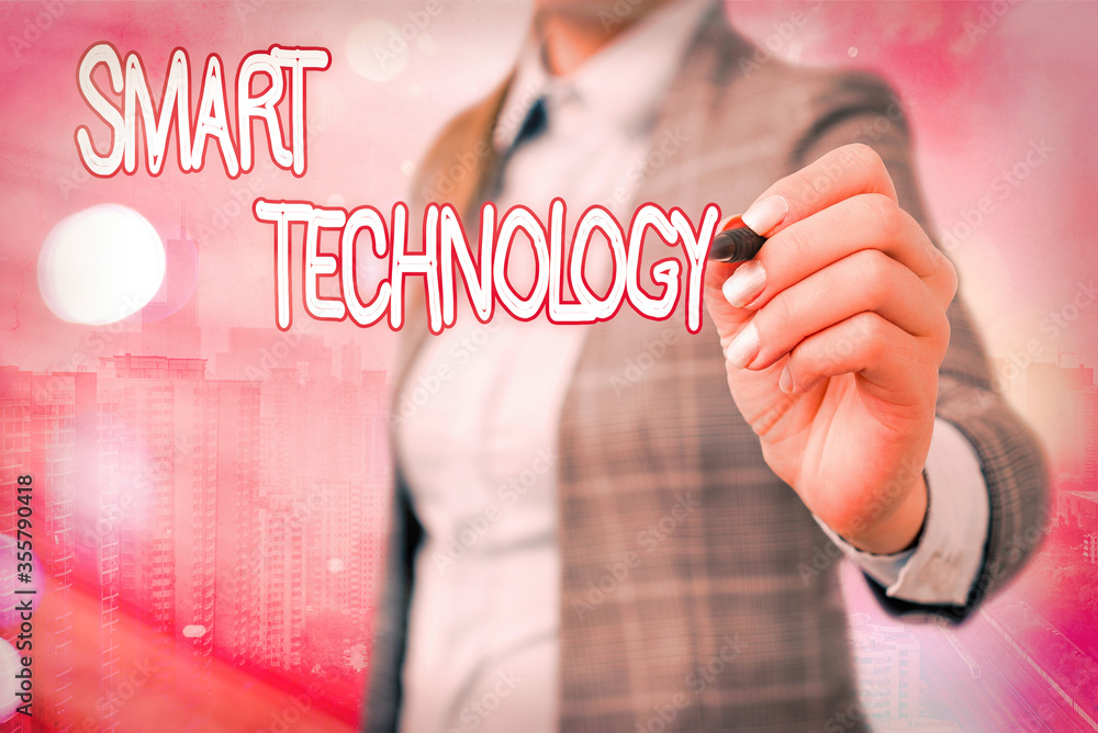Poster word writing text smart technology. business photo showcasing used to protect and prevent errors in 