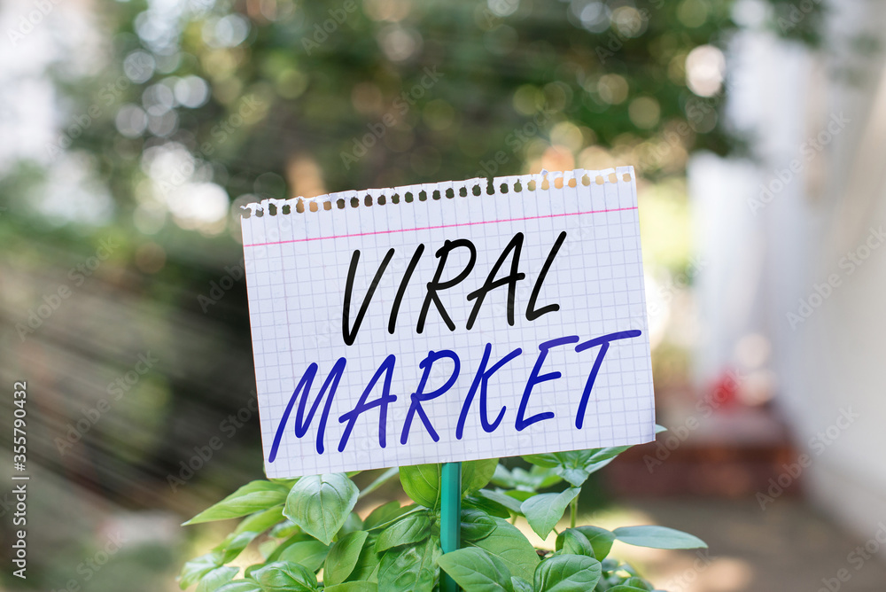 Poster text sign showing viral market. business photo showcasing network passing and spreading message or v