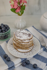sweet home made pancakes with poppy seeds