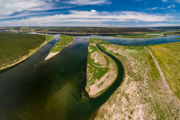Aerial view of the mouth of the Belaya River