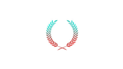 Amazing red and cyan wheat icon on white background,wheat icon