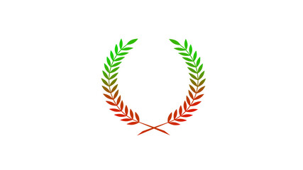 Amazing red and green gradient wheat icon on white background
