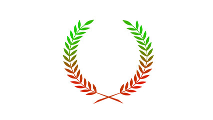 Amazing red and green gradient wheat icon on white background