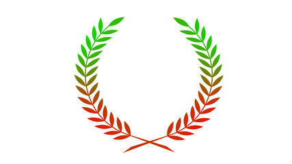 Amazing red and green gradient wheat icon on white background