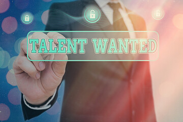 Handwriting text Talent Wanted. Conceptual photo method of identifying and extracting relevant...