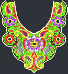 Neck embroidery design for kurtis