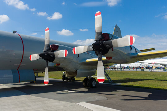 BERLIN - SEPTEMBER 14: Airplane engine Lockheed P-3 Orion, International Aerospace Exhibition "ILA Berlin Air Show", September 14, 2012 in Berlin, Germany