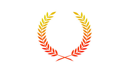 Amazing red and yellow gradient wheat icon on white background