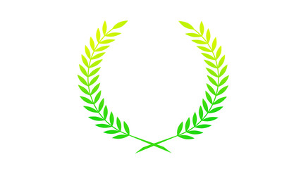 The best yellow and green color wheat icon on white background