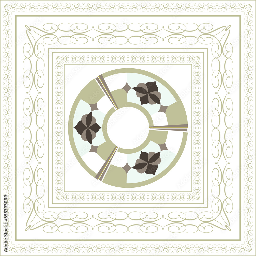 Poster abstract background with round frame