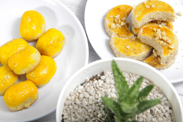 Nastar and peanut cookies, sweet snack that famous in Indonesia, especially when celebrate eid fitr mubarak