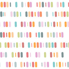 Seamless pattern with doodles for baby cards, wrapping paper and fabric. Vector illustration.