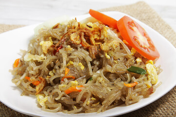 'Mie lethek' an traditional noodles from Indonesia that made from cassava flour