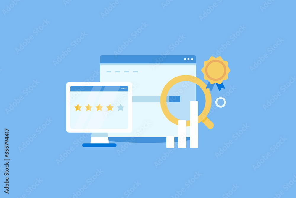 Poster search engine optimization result, seo ranking development, seo rank and data monitoring concept. se