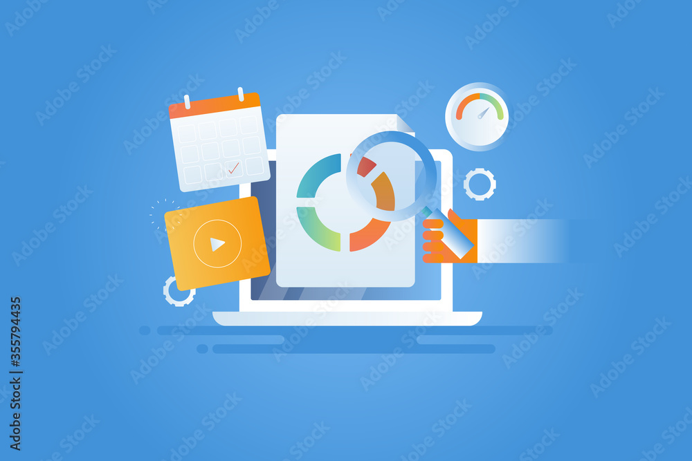Canvas Prints seo report, digital marketing data analysis, web search and seo analytics information, statistic con